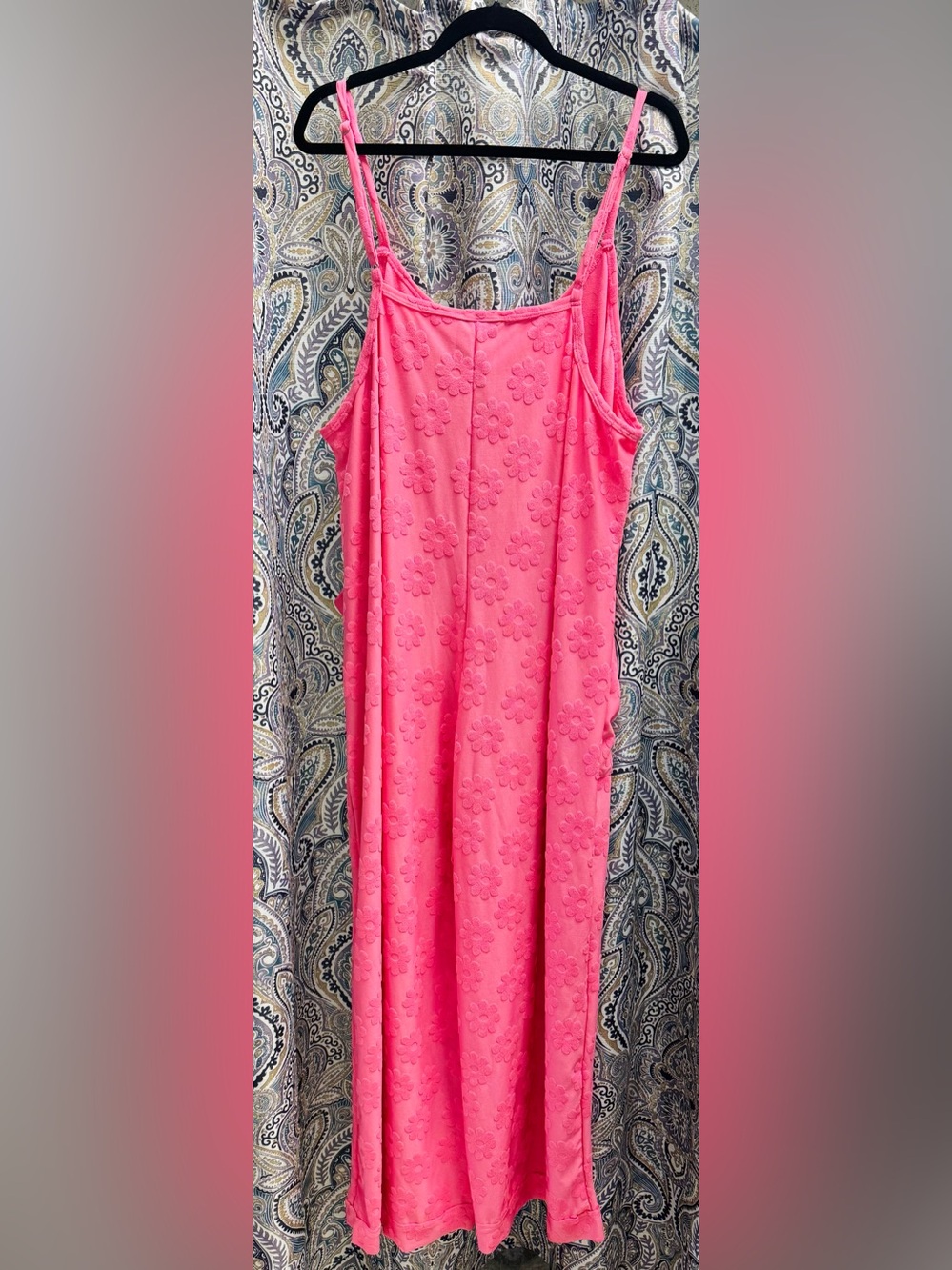 Bright Pink Floral Pattern Romper by Blakeley